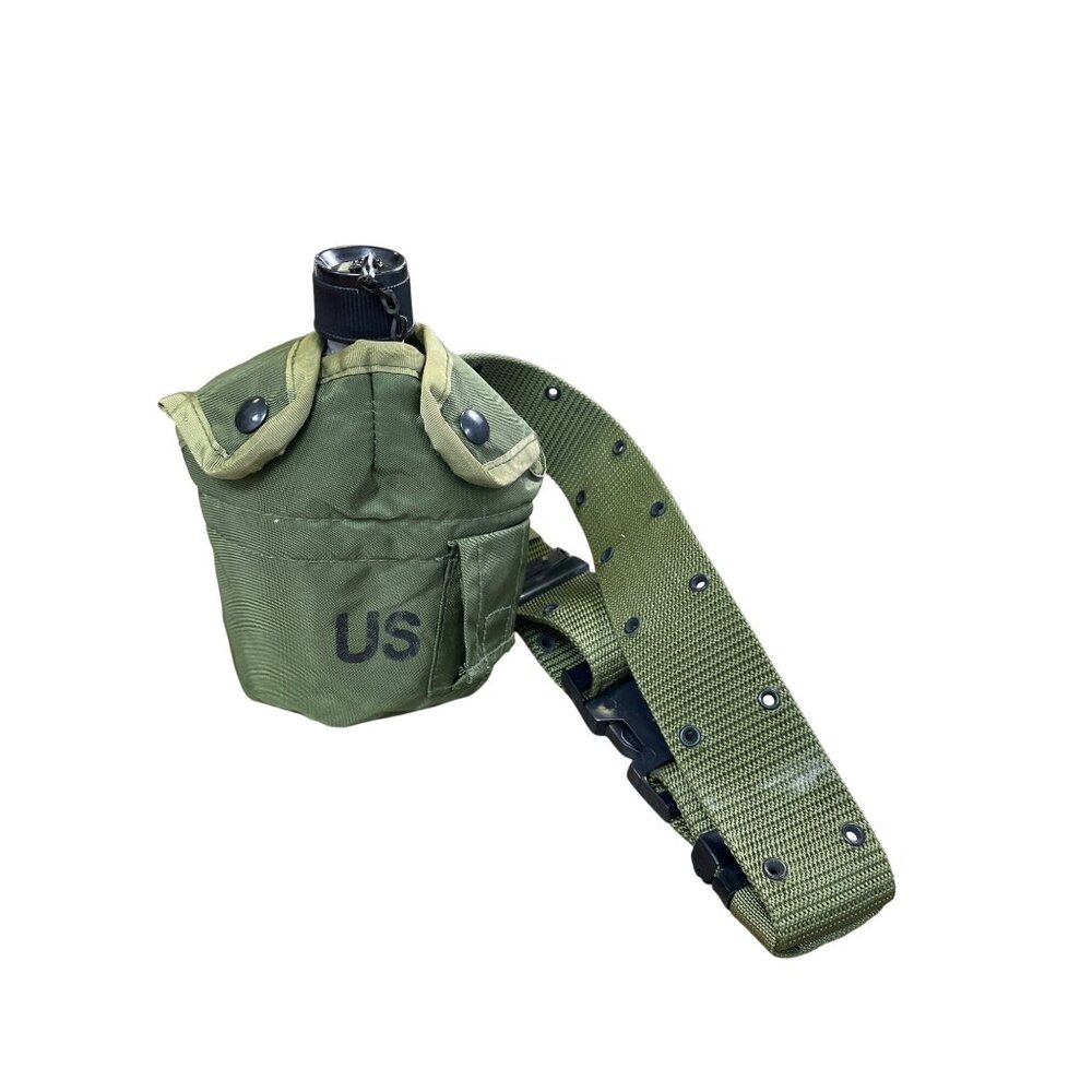 Vintage Green water canteen with case & adjustable belt SKU 8787